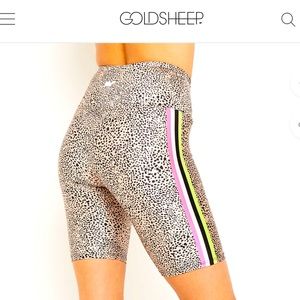 •GOLDSHEEP• Neon Spot Stripes Biker Short🌈